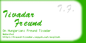 tivadar freund business card